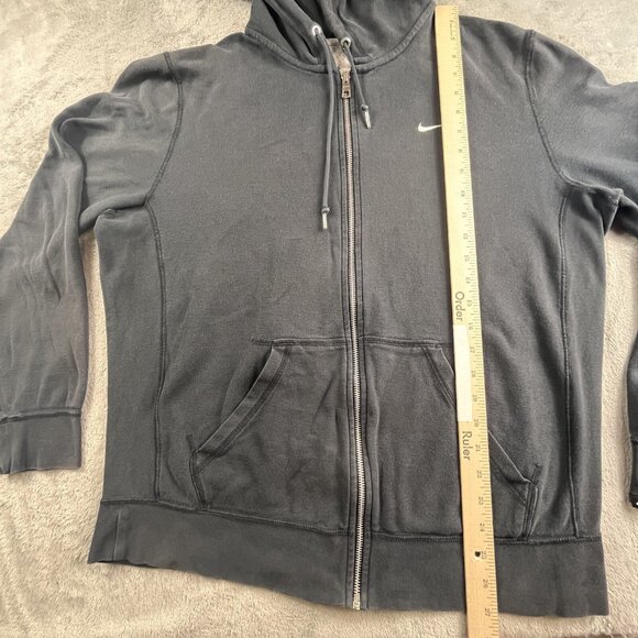 Vintage Nike Hoodie Mens Large Black full Zip Athletics Dept. Faded 436240 Y2K - Picture 9 of 14